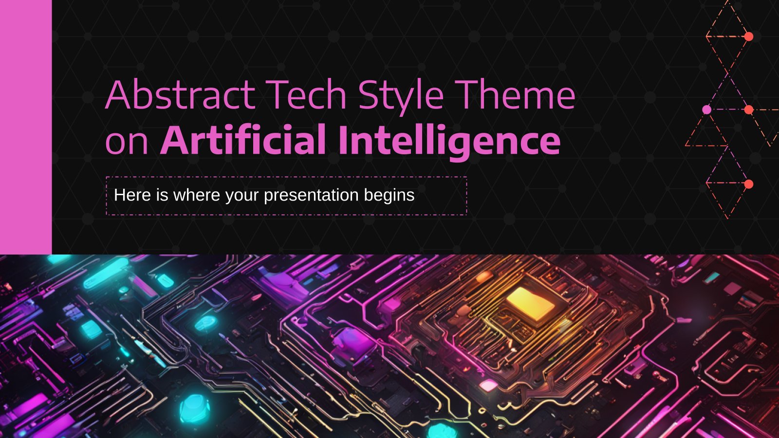 Abstract Tech Style Theme on Artificial Intelligence presentation template 