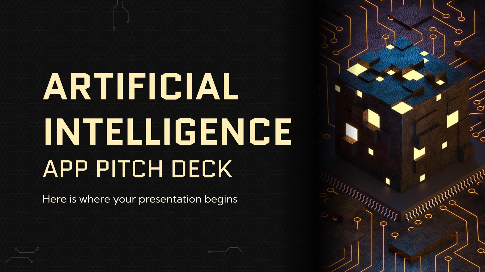 Artificial Intelligence App Pitch Deck presentation template 