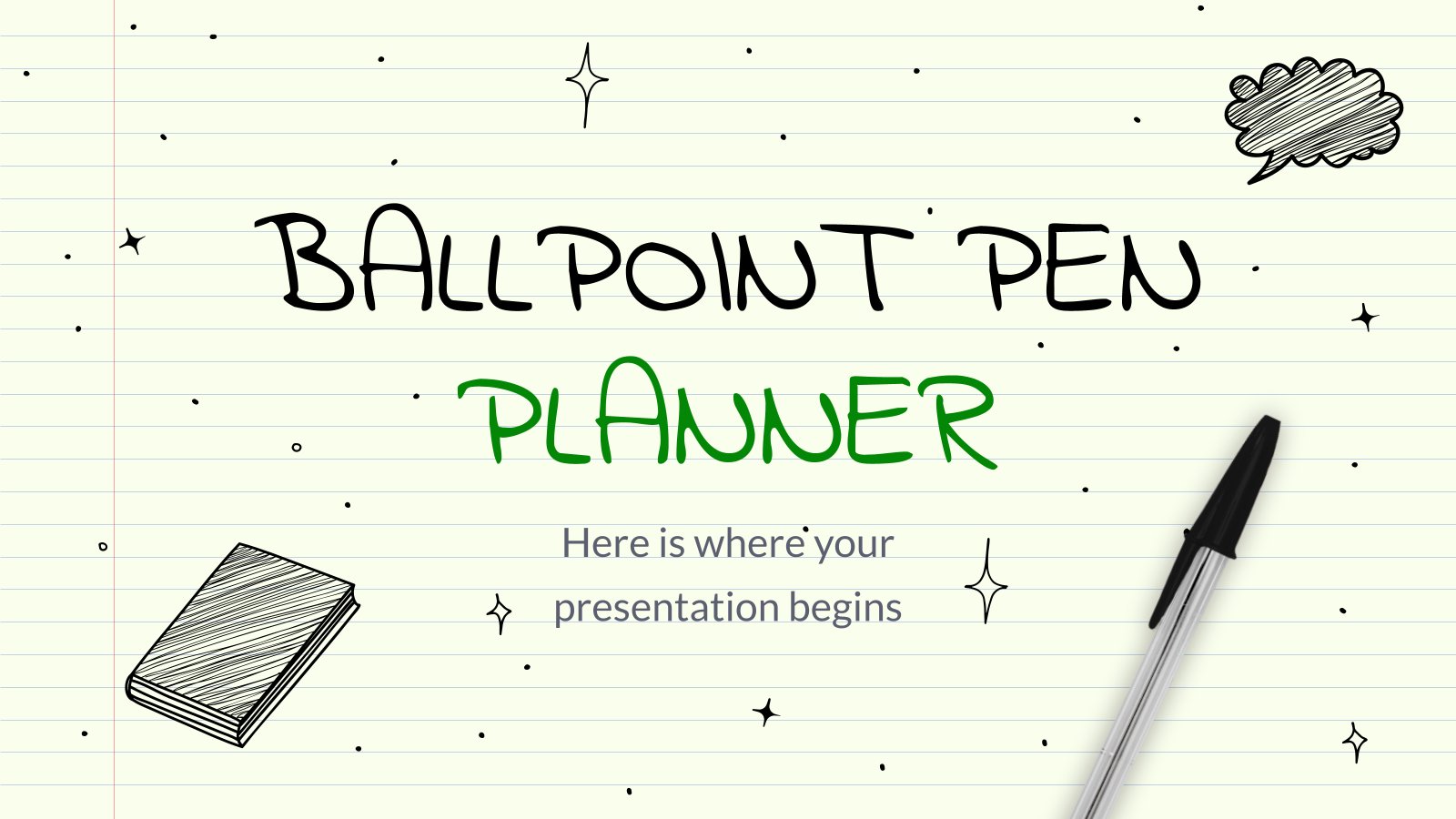 Ballpoint Pen Planner presentation template 
