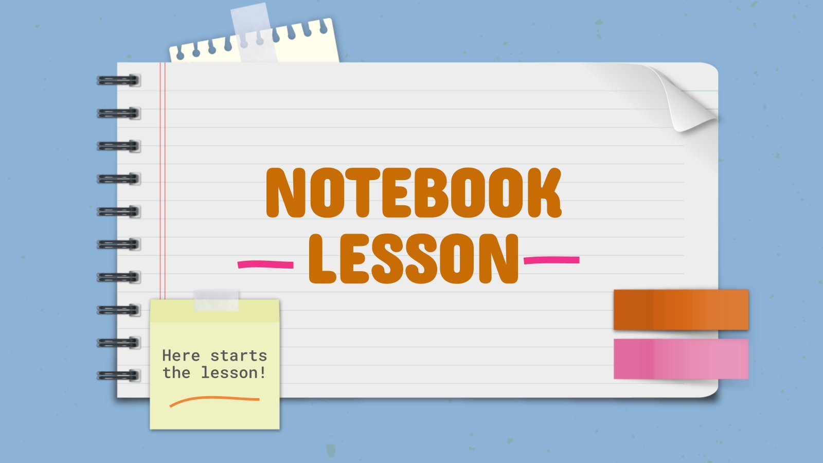 Notebook Lesson presentation template 