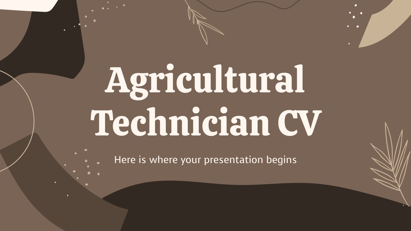 Agricultural Technician CV presentation template 