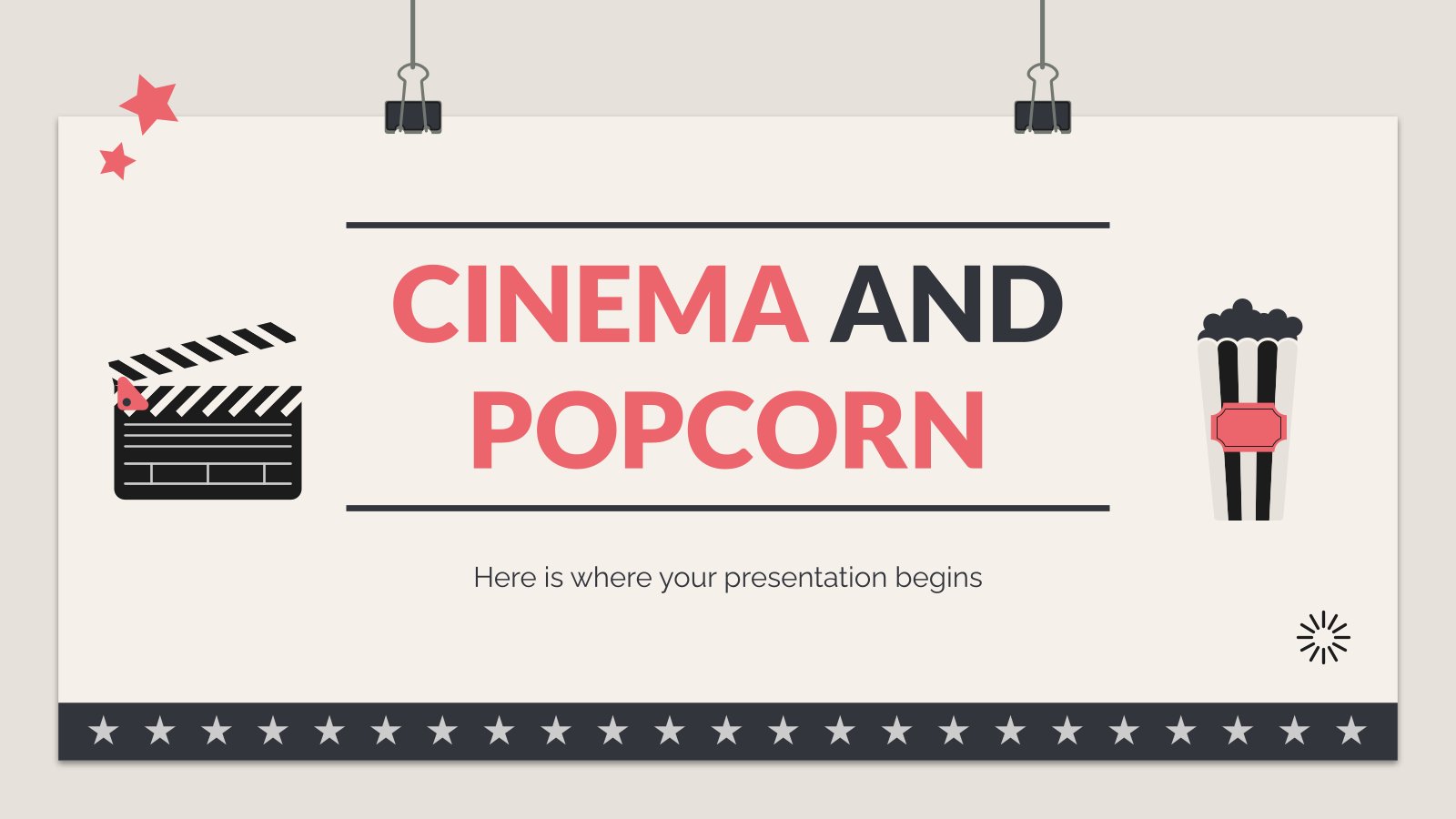 Cinema and Popcorn presentation template 