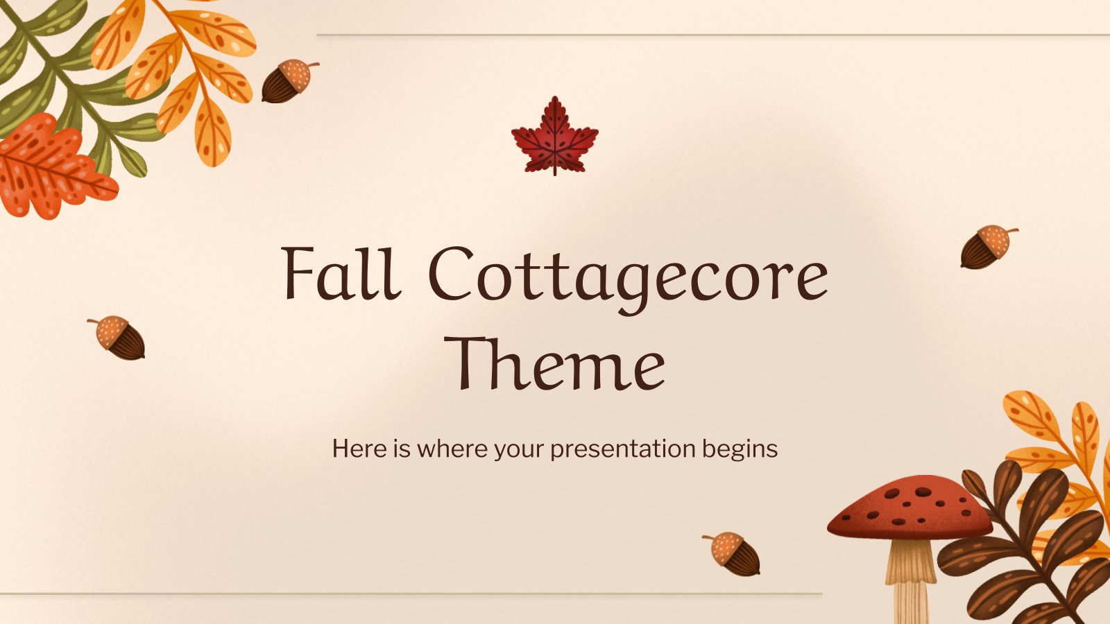 Fall Cottagecore Theme presentation template 