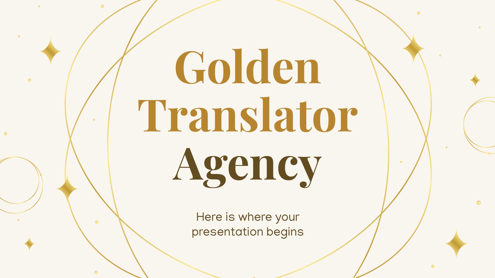 Golden Translators Agency presentation template 