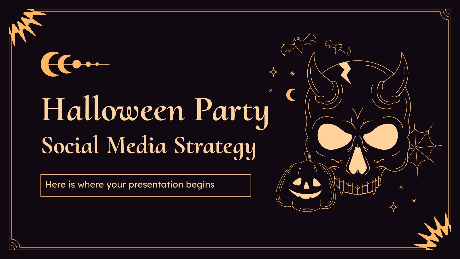 Halloween Party Social Media Strategy presentation template 