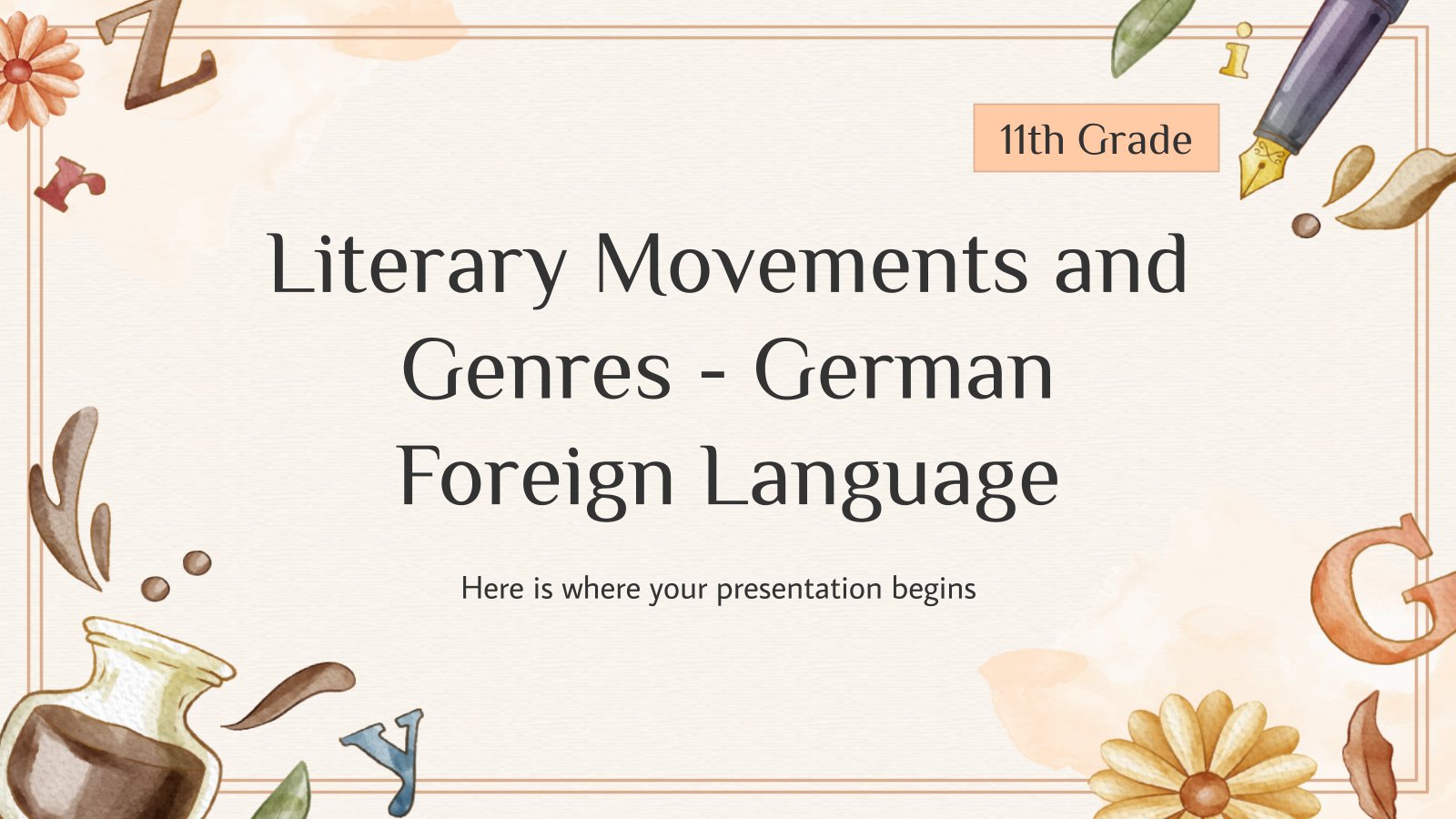 Literary Movements and Genres - German - Foreign Language - 11th Grade presentation template 