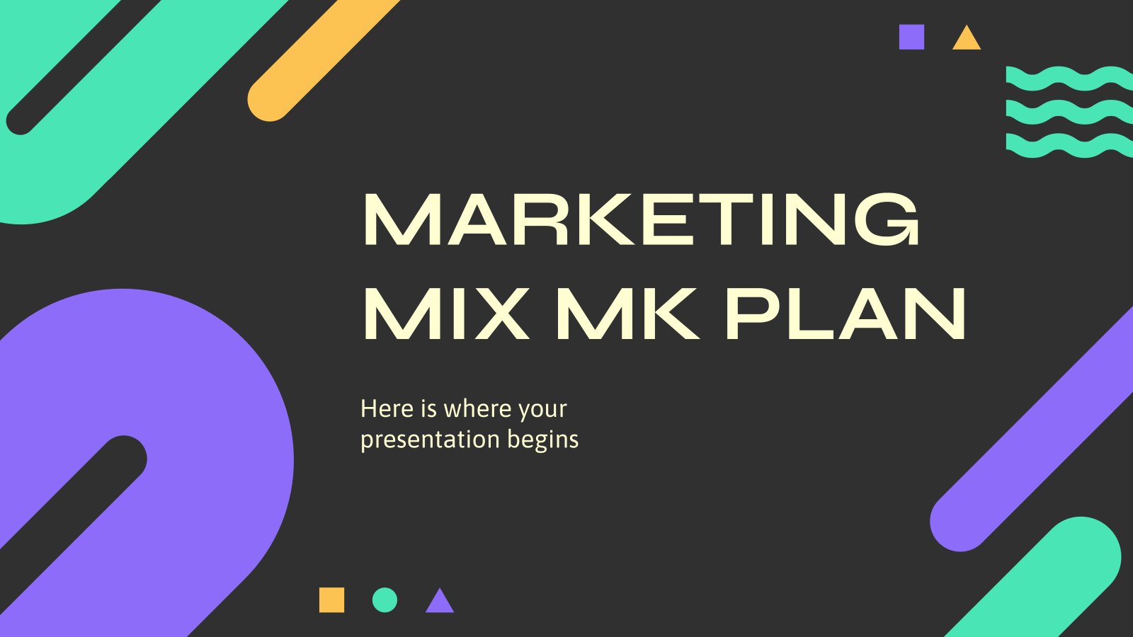 Marketing Mix MK Plan presentation template 