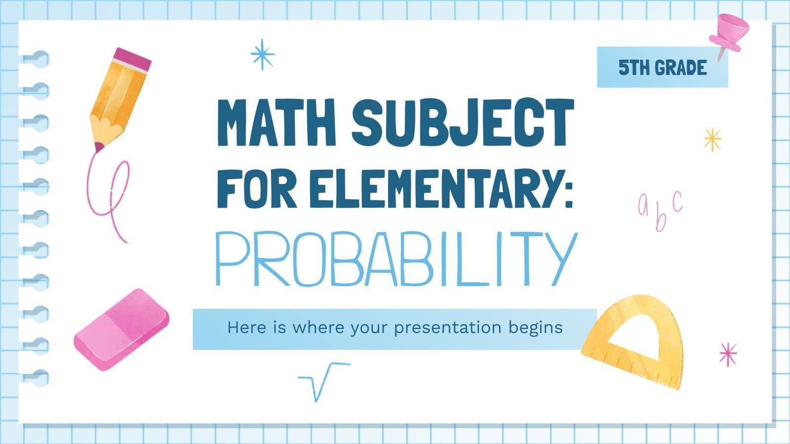 Math Subject for Elementary - 5th Grade: Probability presentation template 