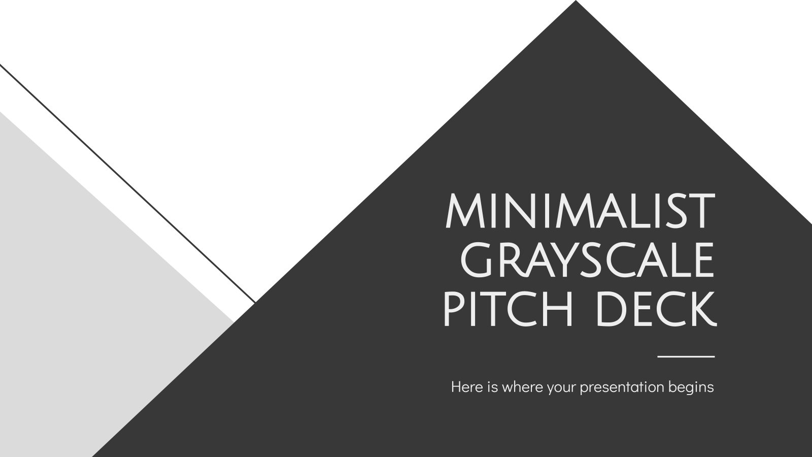 Minimalist Grayscale Pitch Deck presentation template 
