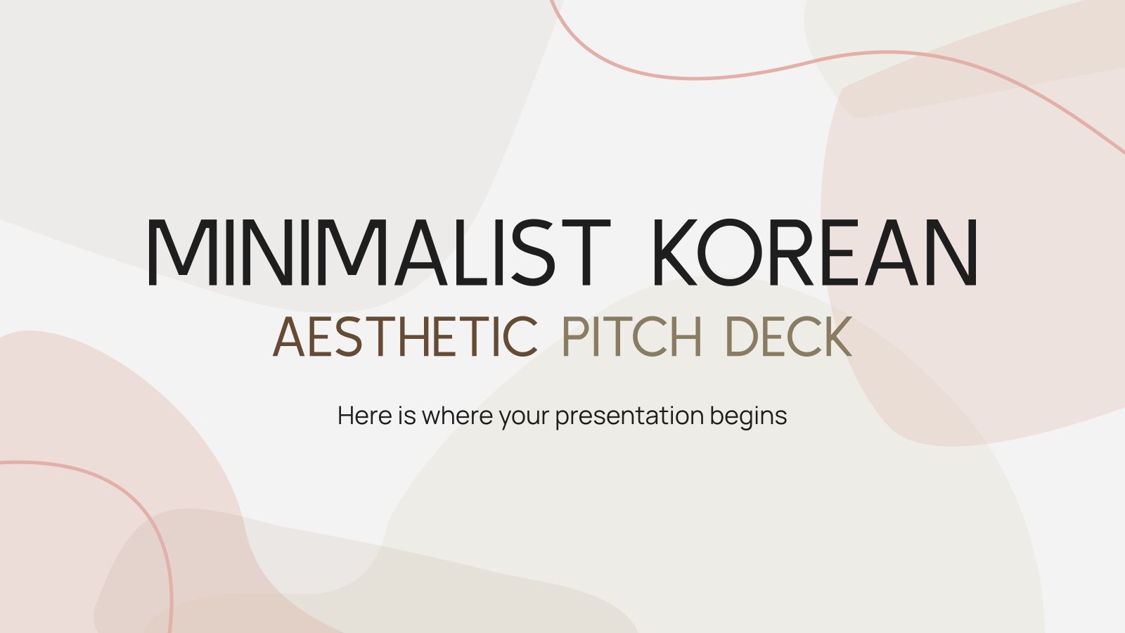 Minimalist Korean Aesthetic Pitch Deck presentation template 