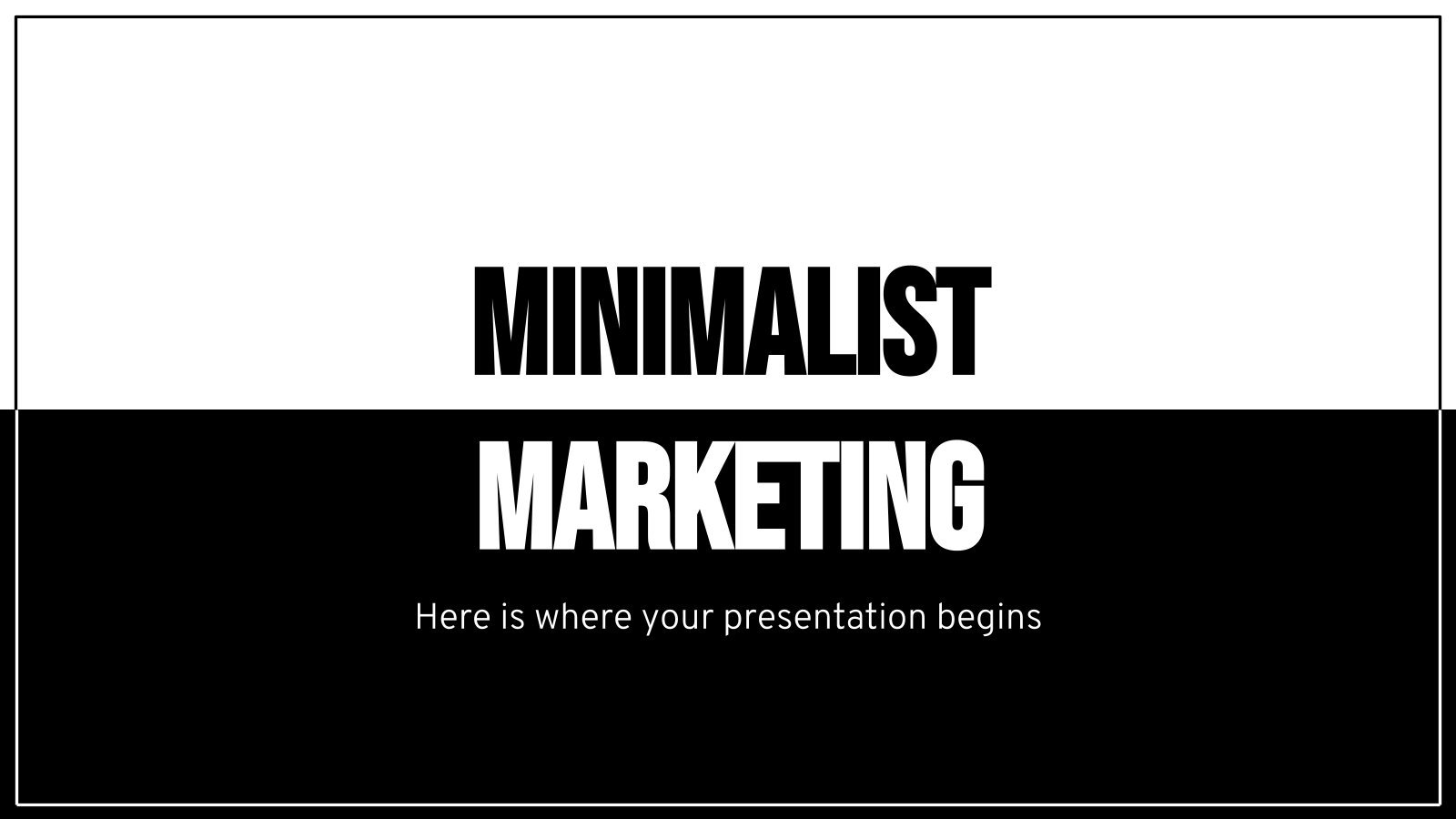 Minimalist Marketing Plan presentation template 