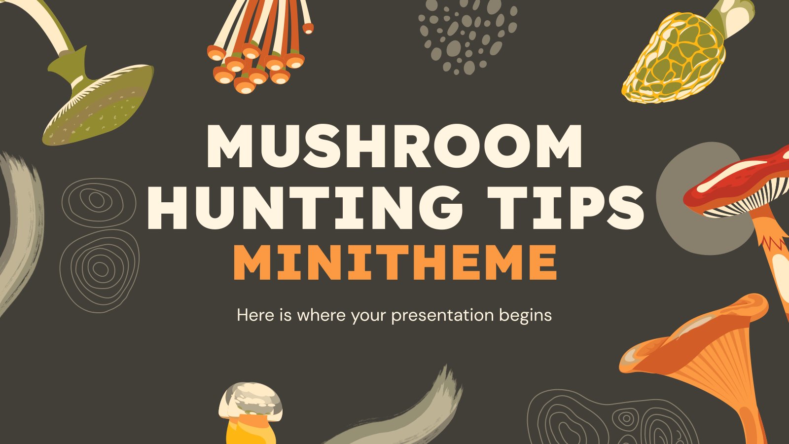 Mushroom Hunting Tips Minitheme presentation template 