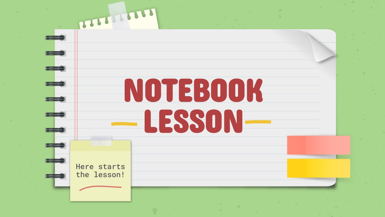 Notebook Lesson presentation template 