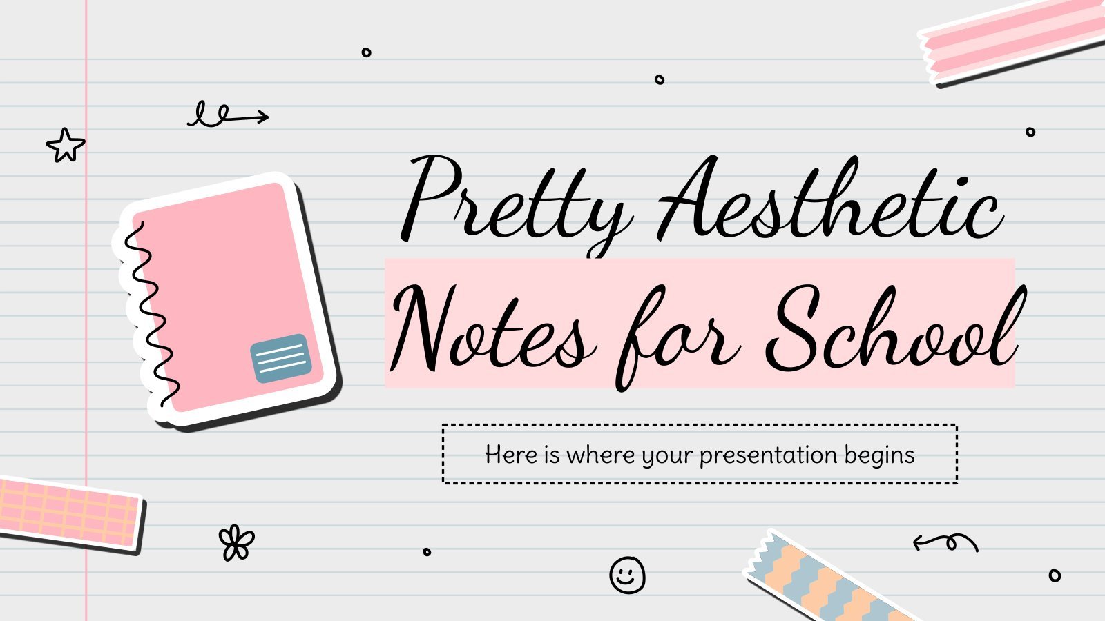 Pretty Aesthetic Notes for School presentation template 