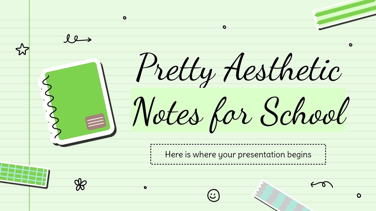 Pretty Aesthetic Notes for School presentation template 