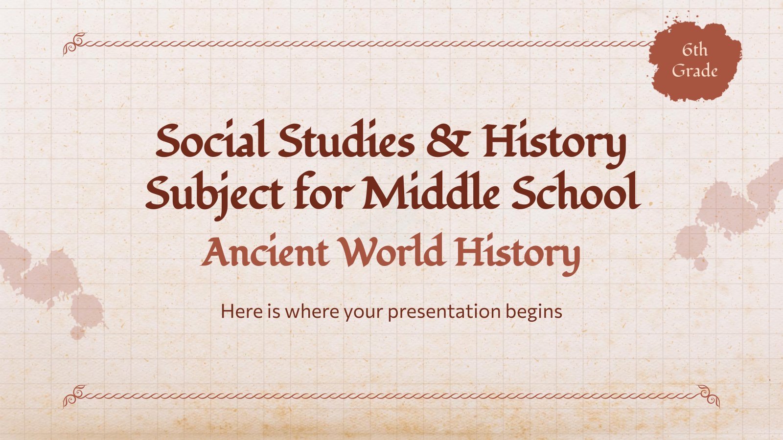Social Studies & History Subject for Middle School - 6th Grade: Ancient World History presentation template 