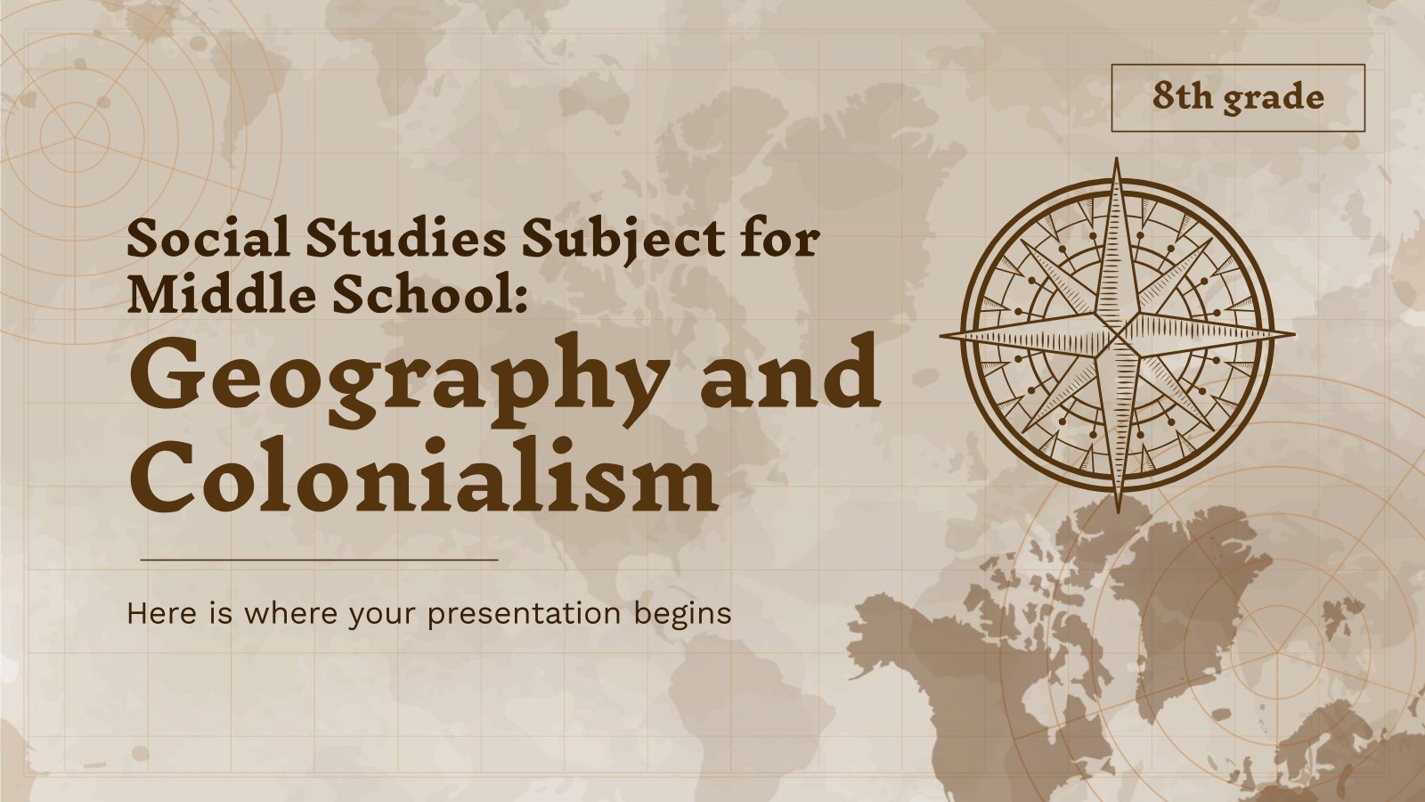 Social Studies Subject for Middle School - 8th Grade: Geography and Colonialism presentation template 