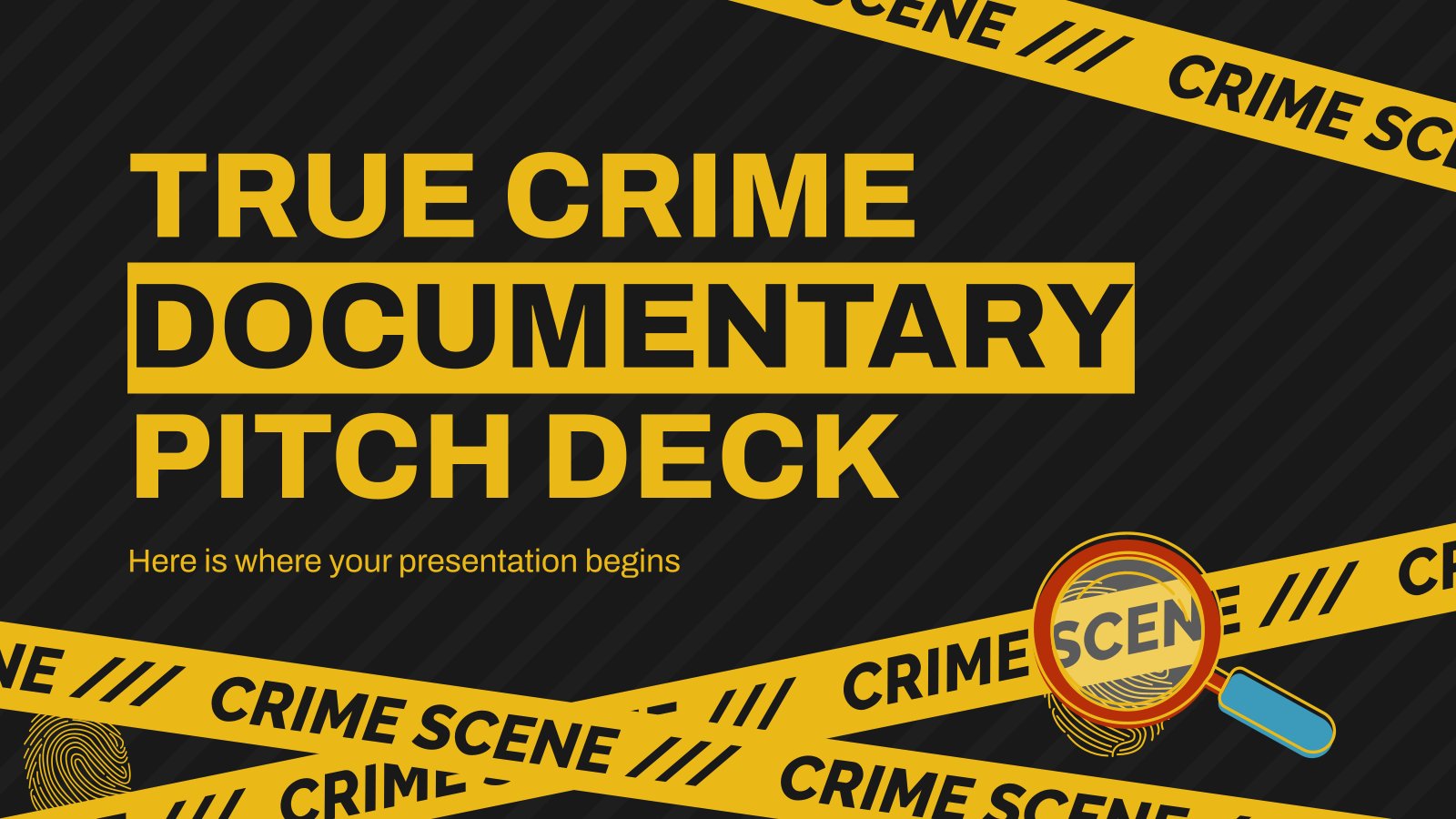 True Crime Documentary Pitch Deck presentation template 