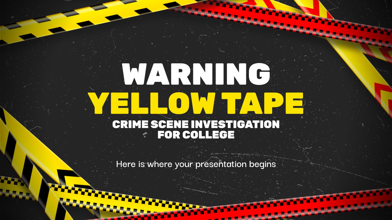 Warning Yellow Tape Crime Scene Investigation for College presentation template 