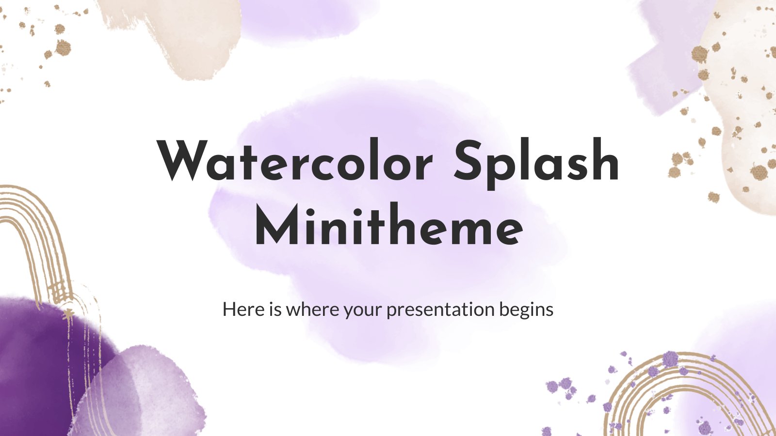 Watercolor Splash Minitheme presentation template 