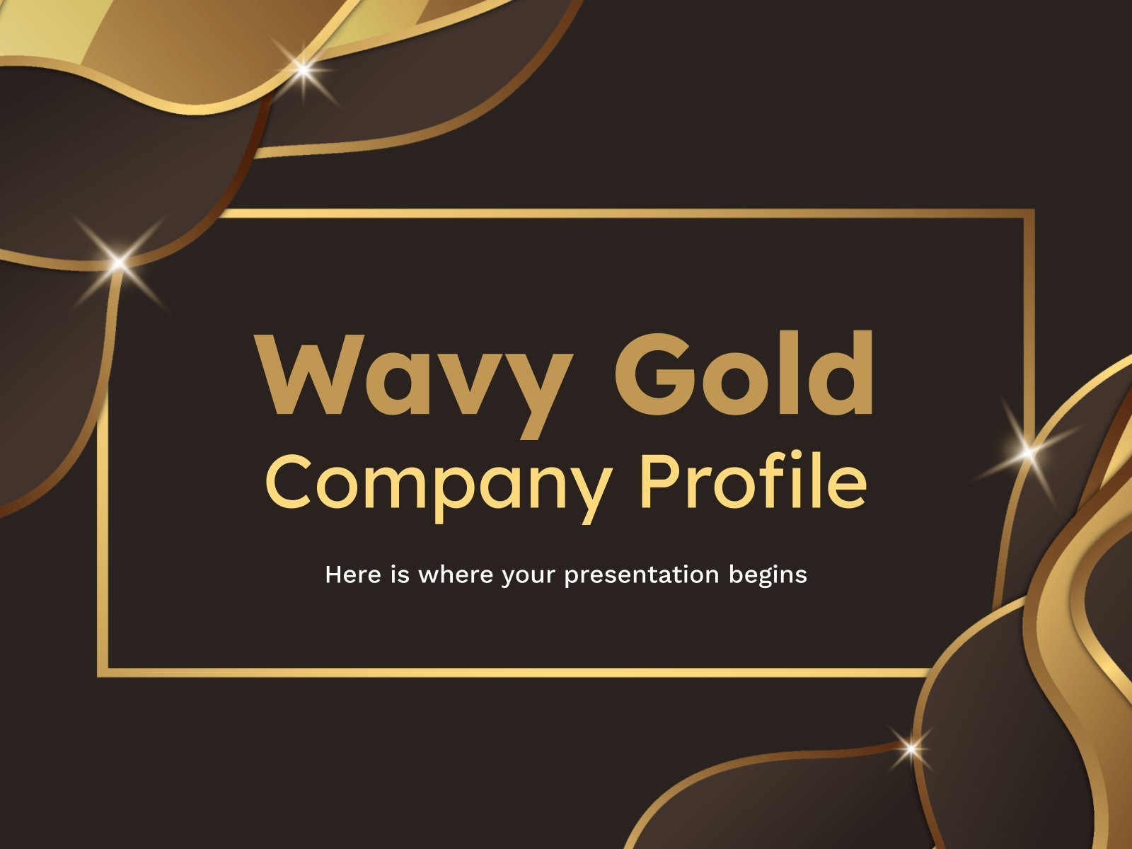 Wavy Gold 4:3 Company Profile presentation template 