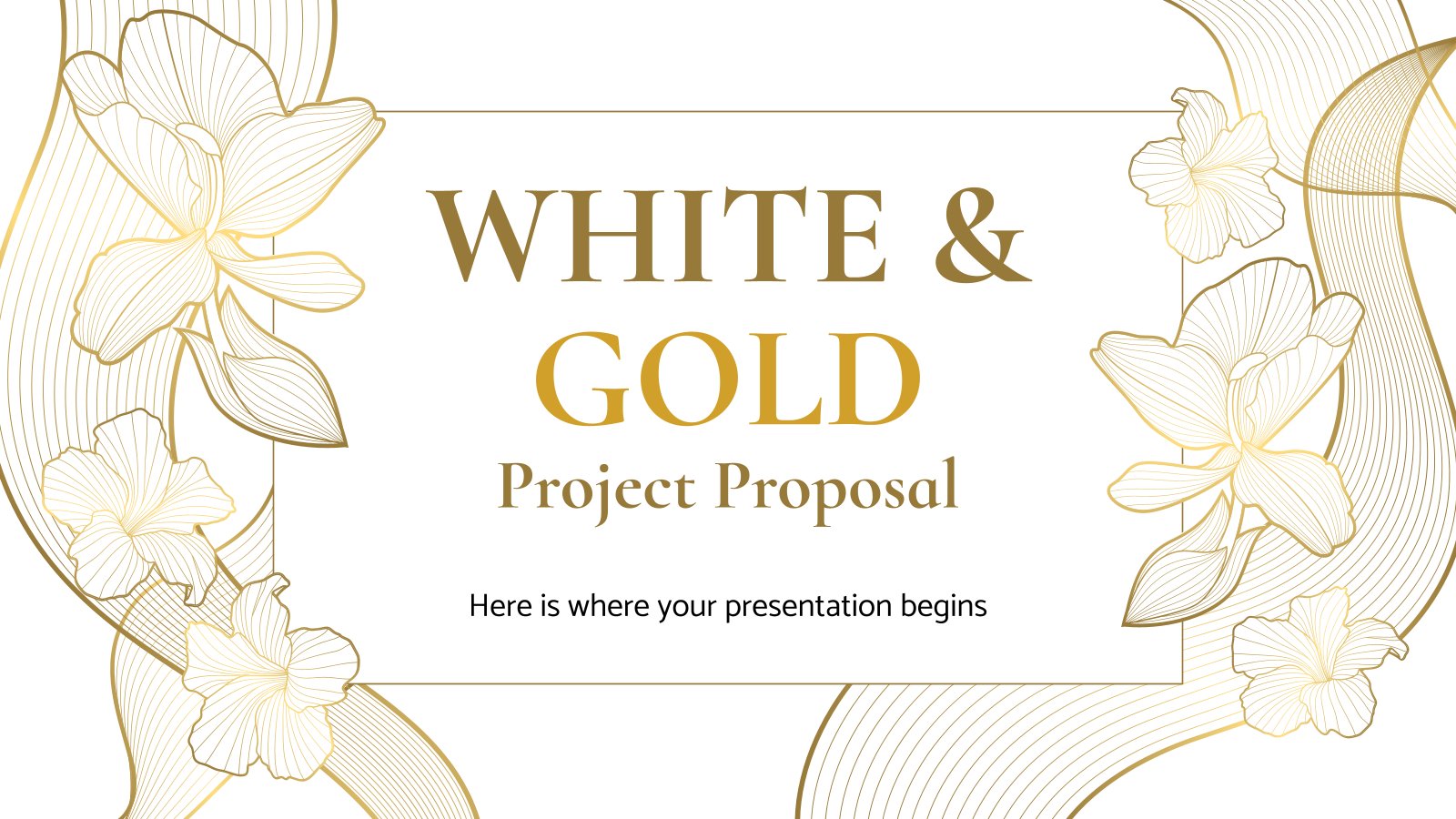 White and Gold Project Proposal presentation template 