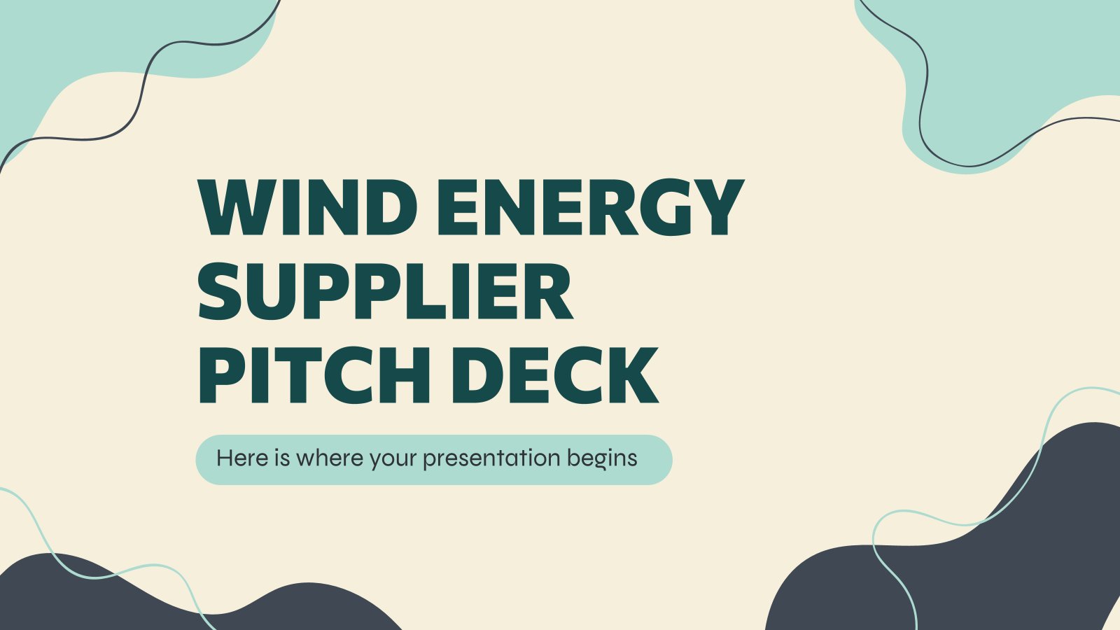 Wind Energy Supplier Pitch Deck presentation template 