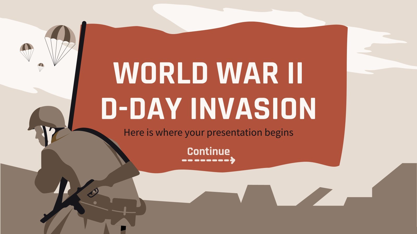 World War II D-Day Invasion presentation template 