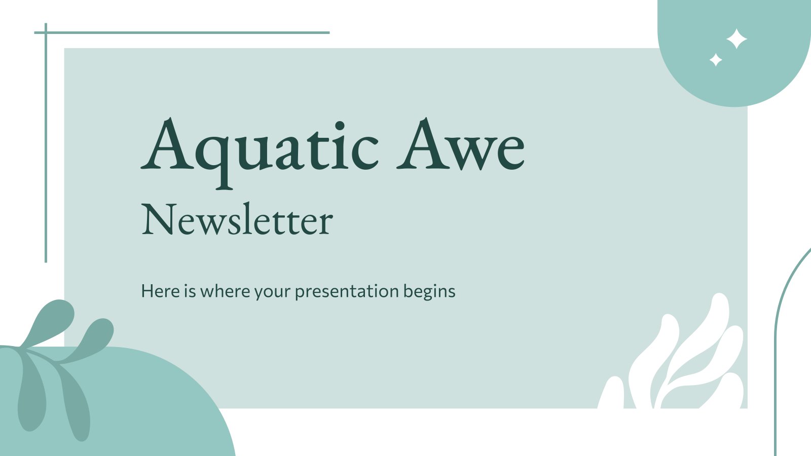Modelo de apresentação Newsletter com a cor Aquatic Awe