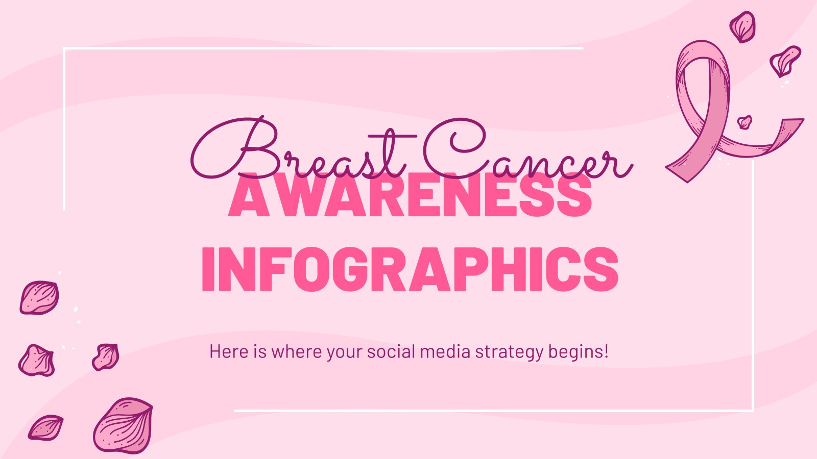 Modelo de apresentação Infográficos de conscientização sobre o câncer de mama