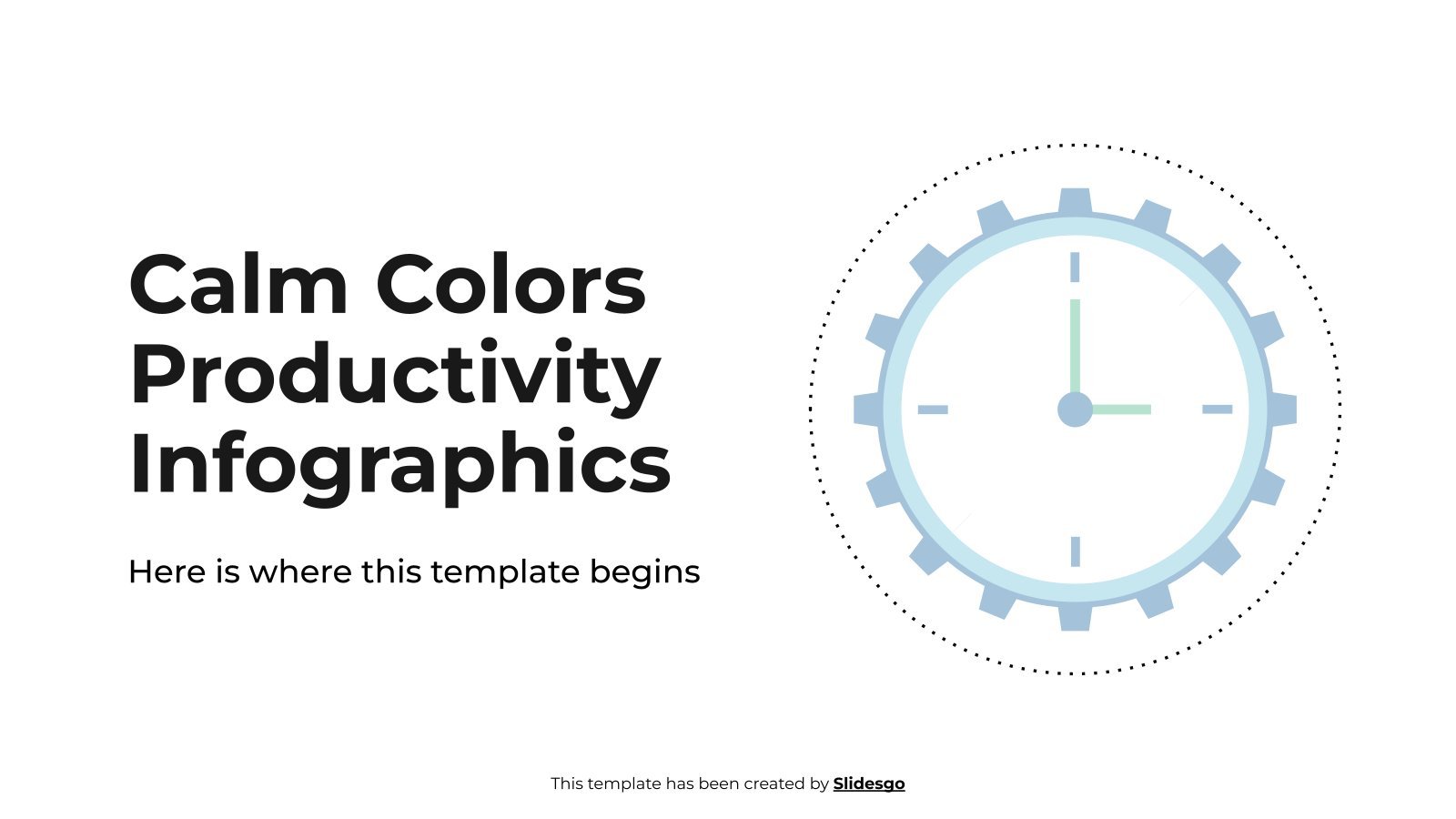 Modelo de apresentação Infográficos de produtividade com cores calmas