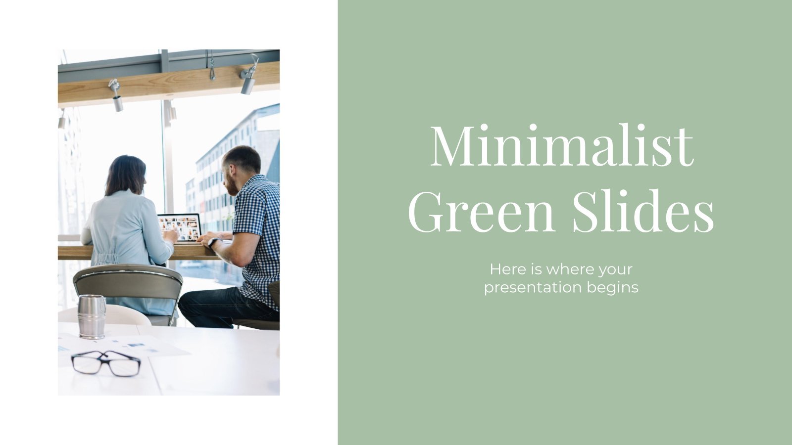 Minimalistische grüne Folien Präsentationsvorlage