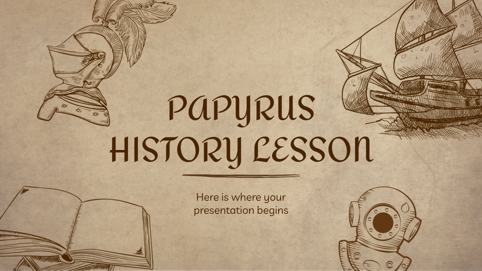 Modelo de apresentação Aula de história no papiro