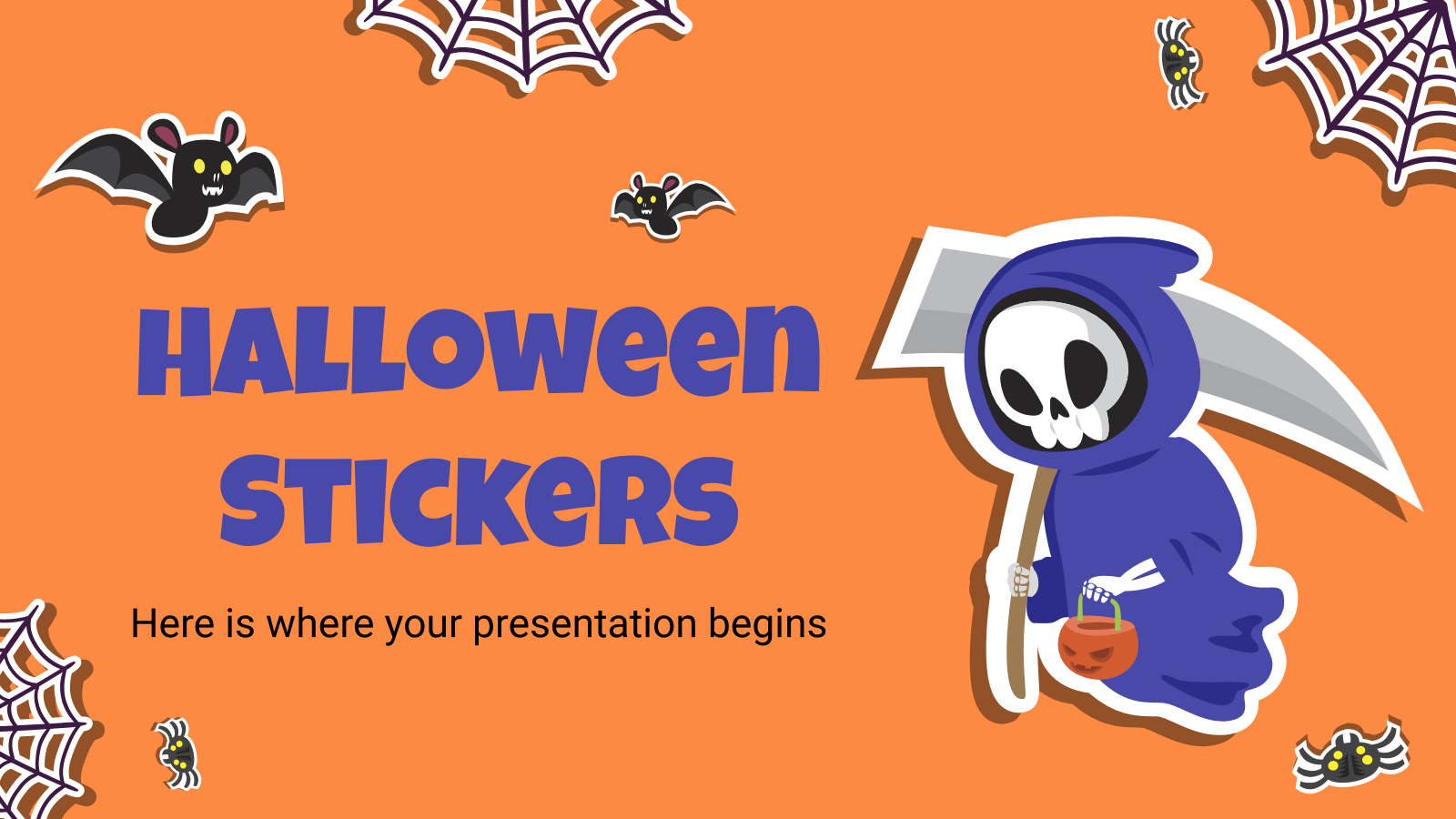 Halloween Stickers presentation template 